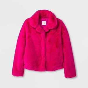 CAT & JACK Hot Pink, Faux Fur Jacket